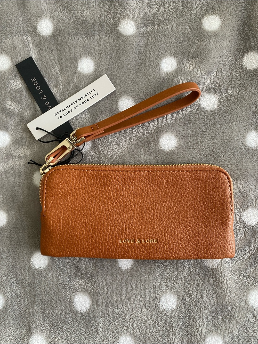 Love & Lore Tan Pebbled PU Leather Eyeglass holder BNWT